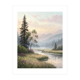 Dreamy Alpine Valley Landscape Painting (Print Only) thumbnail