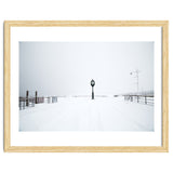 A clock tower in the snow beach thumbnail