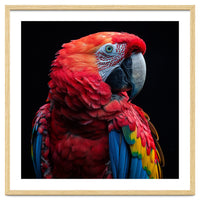 Scarlet Macaw Parrot Close Up Portrait