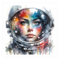 Watercolor Woman Astronaut (Print Only)