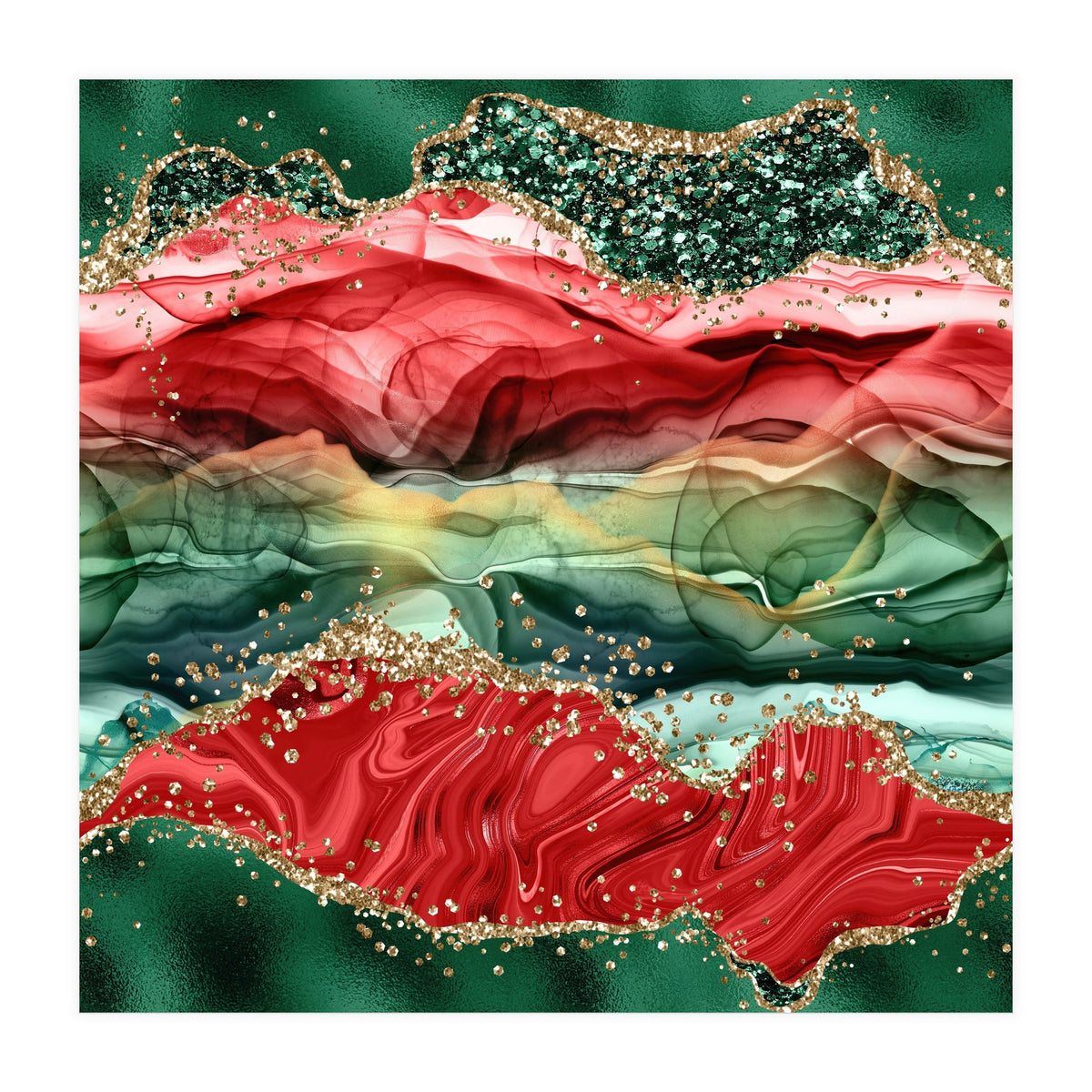 Christmas Glitter Agate Texture 04  (Print Only)