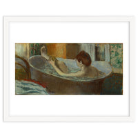 Woman in bath, sponging her leg. Pastel, 1883-84   19.7 x 41 cm.