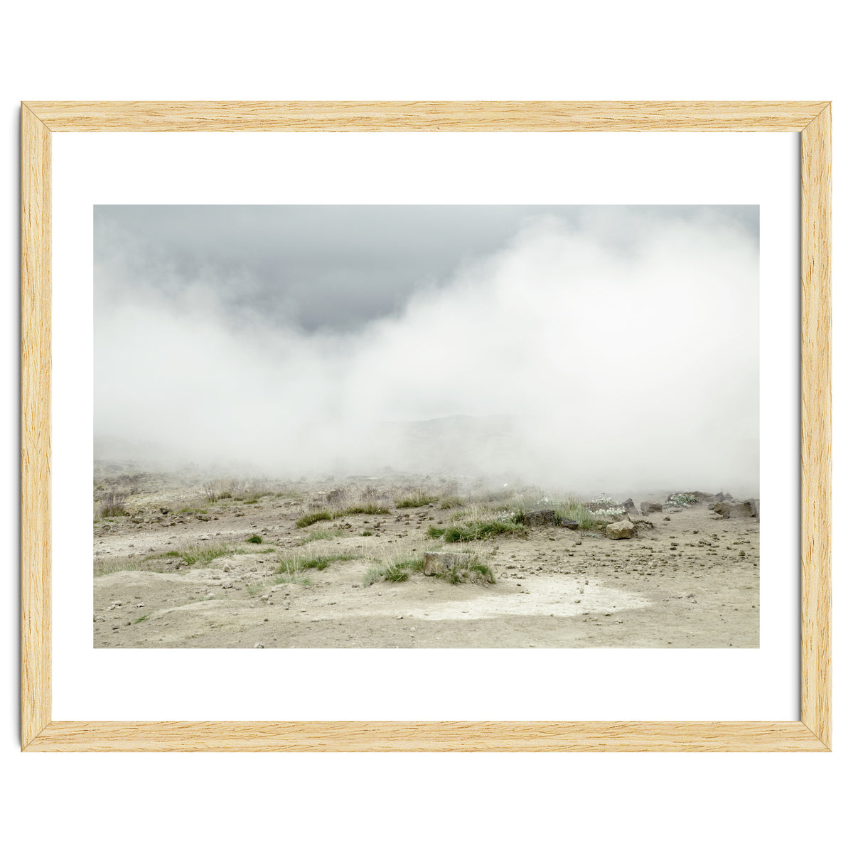 Landscape covered by hot spring steam - Iceland