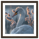 Swan Portrait Dew Drops Morning Light thumbnail