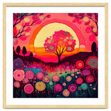 Folk Sunset Blossoming Tree thumbnail