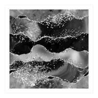 Black Glitter Agate Texture 07  (Print Only)