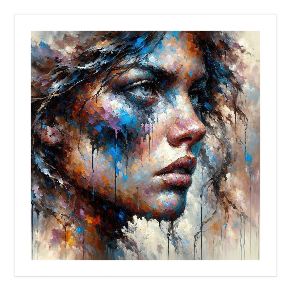 Intense Abstract Side Portrait (Print Only)