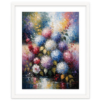 Vibrant Summer Hydrangea Bouquet Heavy Impasto Oil Painting