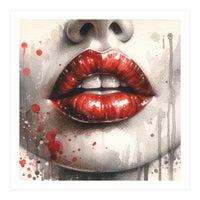 Watercolor Woman Lips #2 (Print Only)