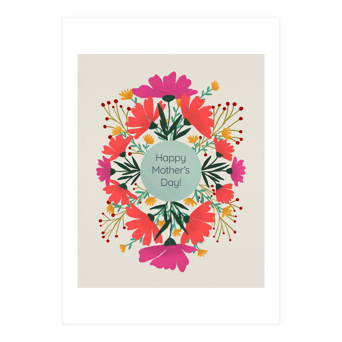 Happy mother's day floral design (Print Only)