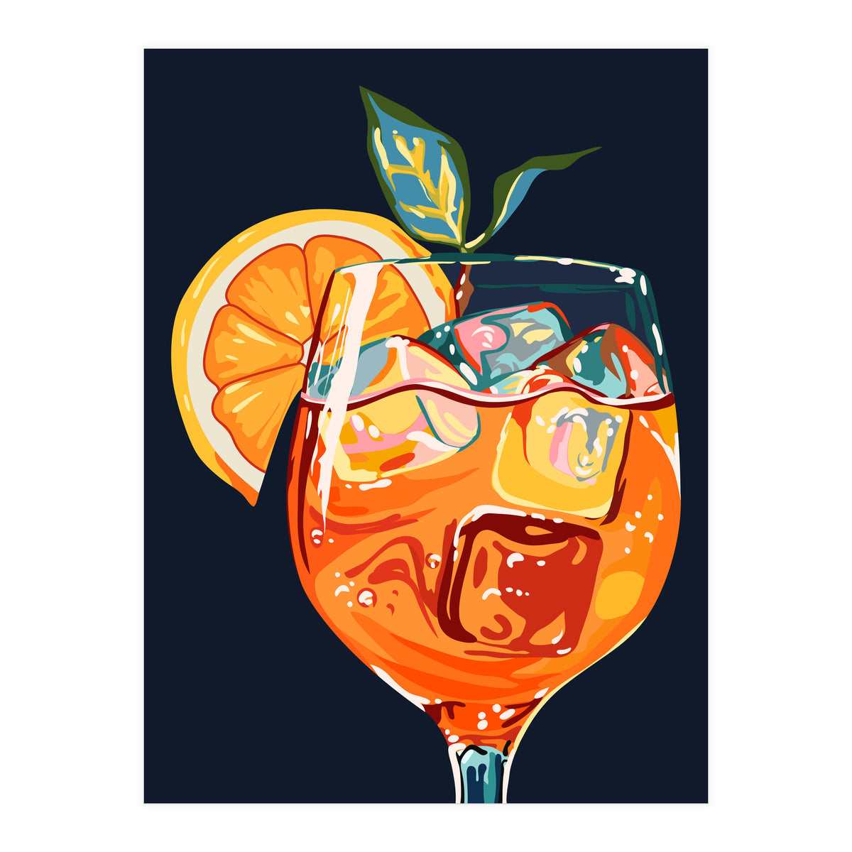 Hawaiian Cocktail, Fresh Orange Fruity Mimosa, Pop Of Color Food Bohemian Eclectic Modern Drink (Print Only)