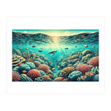 Vintage Australia, Great Barrier Reef Poster (Print Only) thumbnail