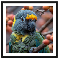 Yellow Headed Amazon Parrot Close Up Portrait
