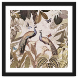 Vintage Sepia Exotic Peacocks Jungle thumbnail