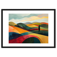 Abstract Tuscan Hills Landscape Painting
