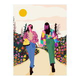Besties, Best Friends Friendship Fashion, Girl Power Empower Bohemian Travel Companion Soulmates Gift (Print Only) thumbnail