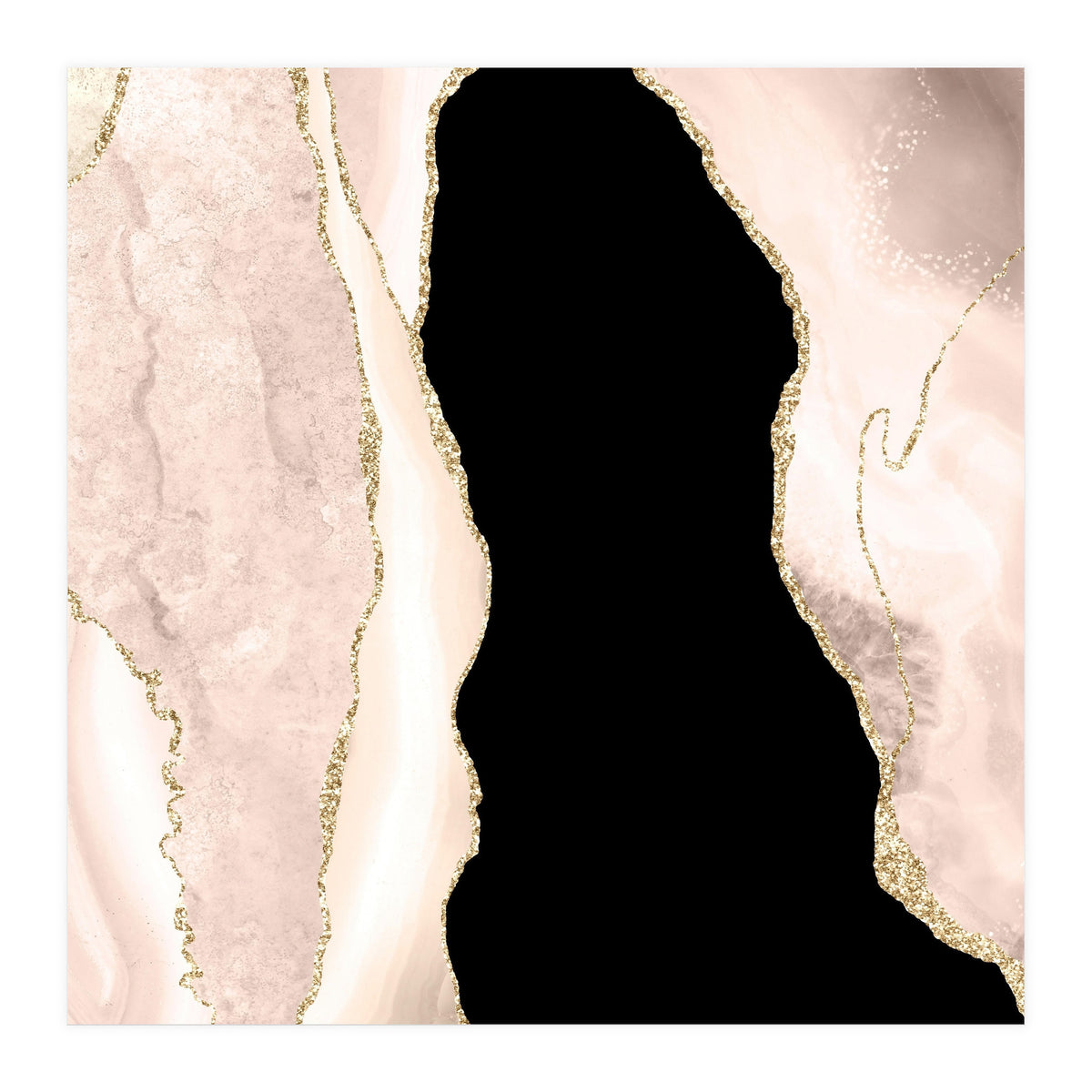 Ivory & Gold Agate Texture 02 (Print Only)