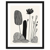 Abstract Black And White Botanical Illustration With Organic Shapes thumbnail