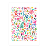 Colorful Flowers Forest Plants Multicolored (Print Only)