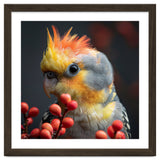 Close Up Of A Cockatiel Parrot With Orange Crest thumbnail