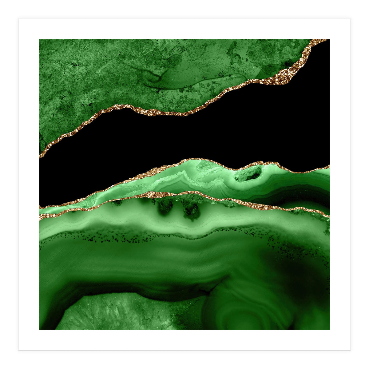 Green & Gold Agate Texture 13 (Print Only)