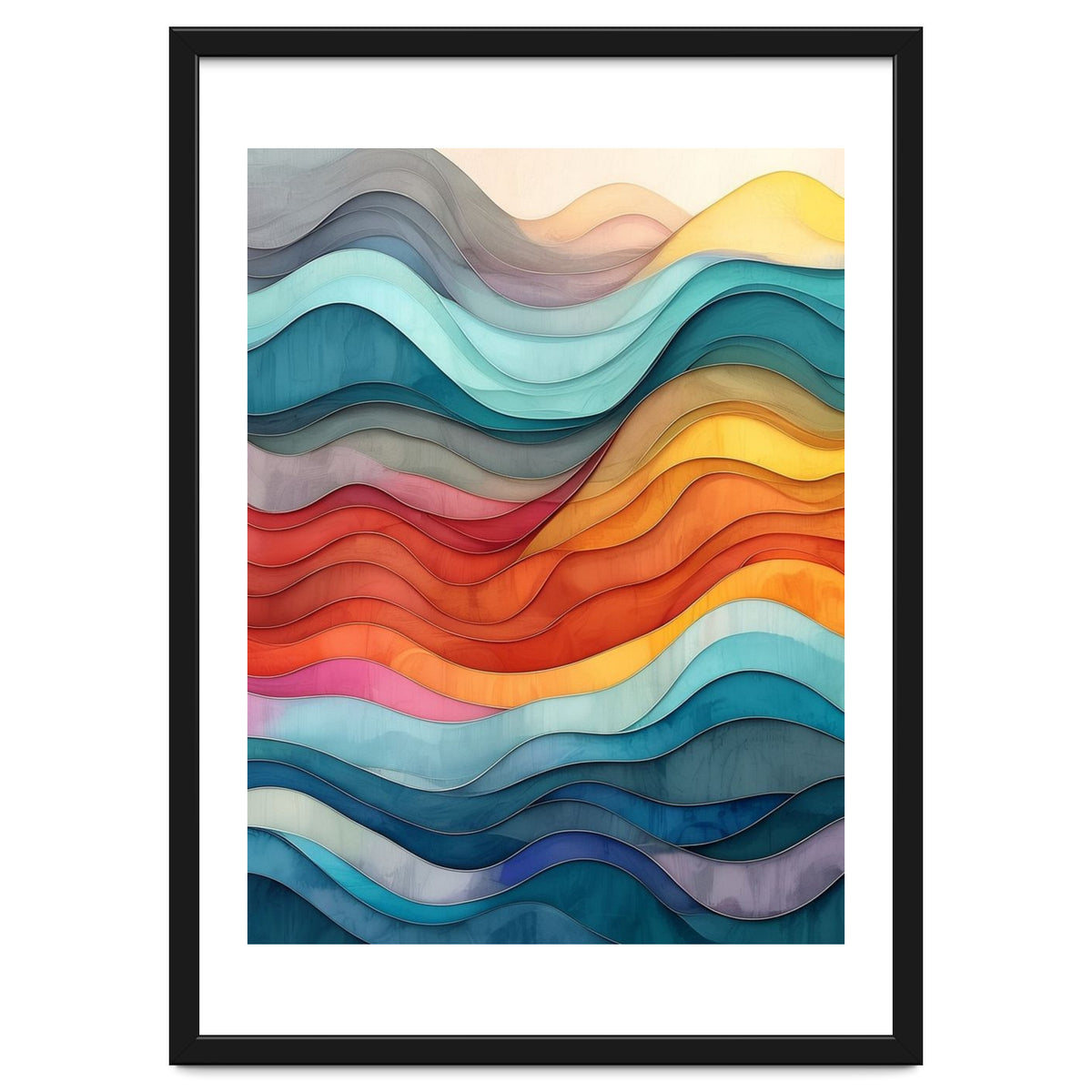 Abstract Layered Wave Landscape
