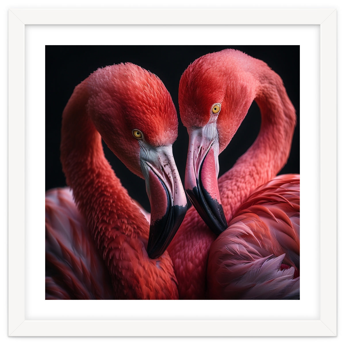 Two Flamingos Together
