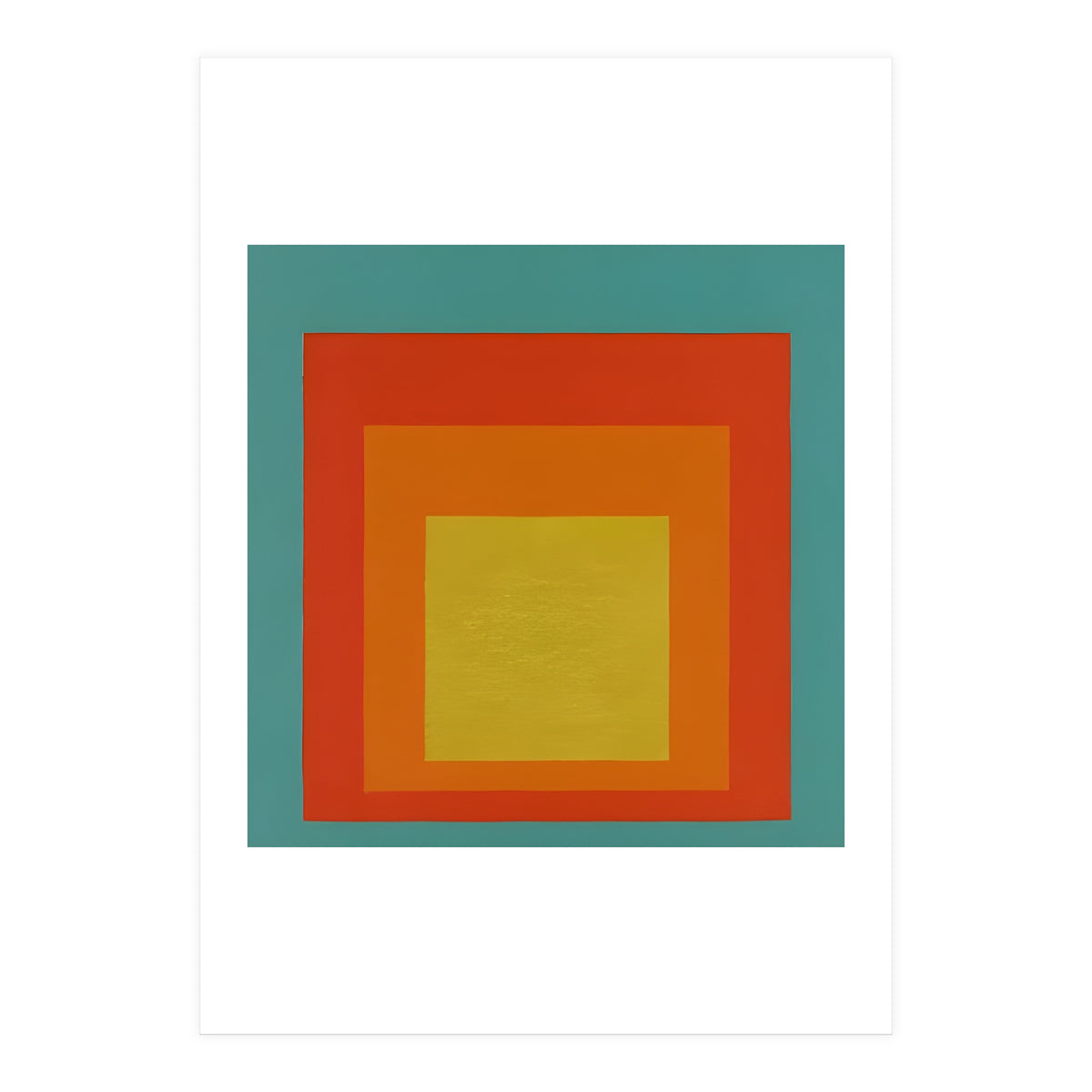 JOSEF ALBERS - HOMAGE TO THE SQUARE GREEN RED YELLOW ORANGE  (Print Only)