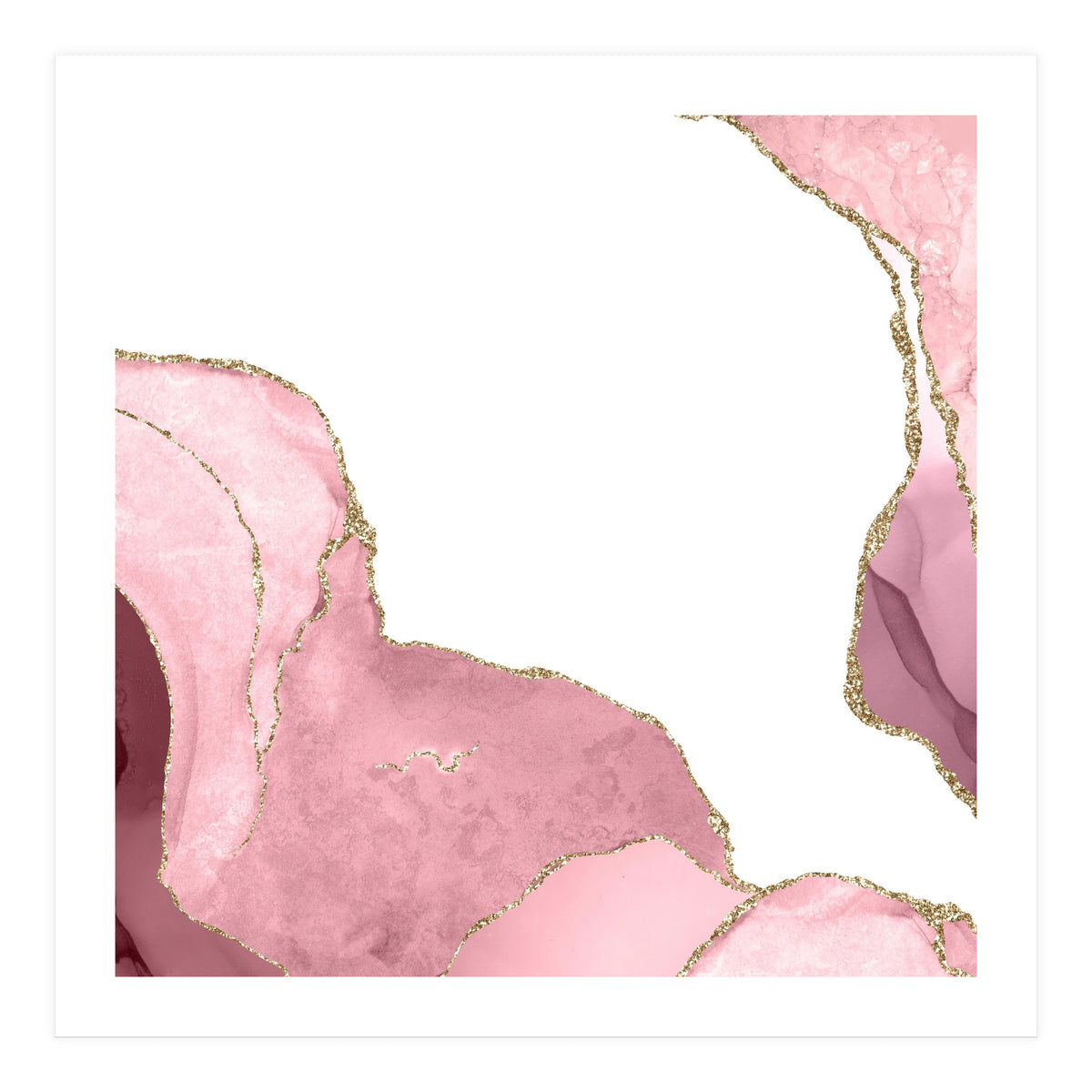 Blush & Gold Agate Texture 07  (Print Only)