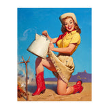 Pinup Sexy Woman Posing With A Hot Teapot (Print Only) thumbnail