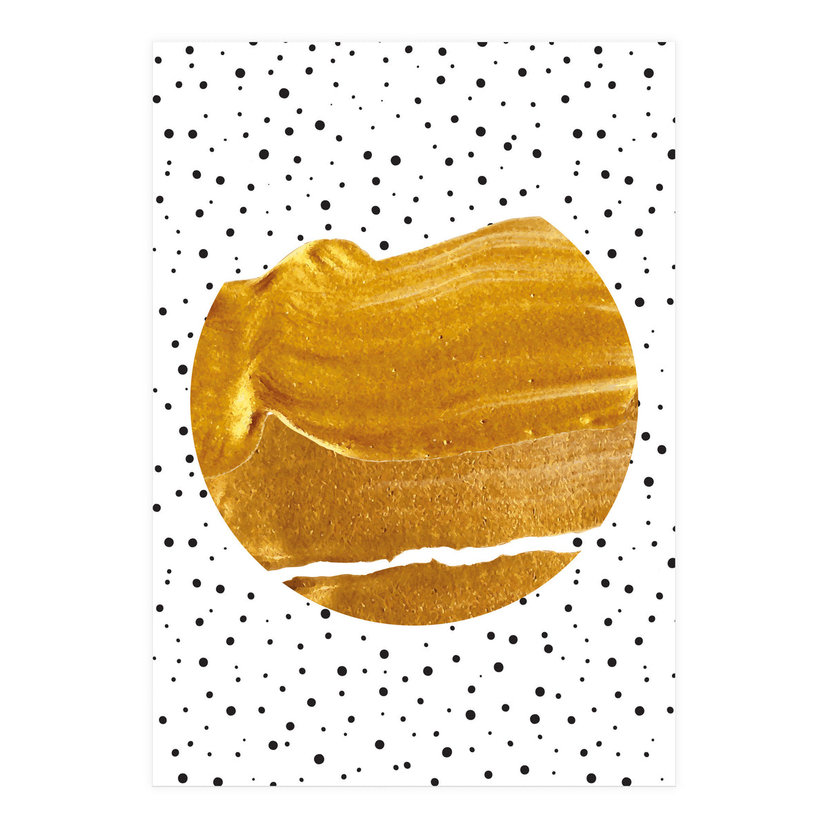 Stay Gold | Abstract Geometric Painting | Polka Dots Quirky Eclectic | Modern Boho Luxe (Print Only)