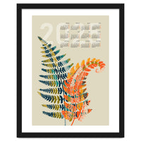 Calendar 2025 colorful fern leaves