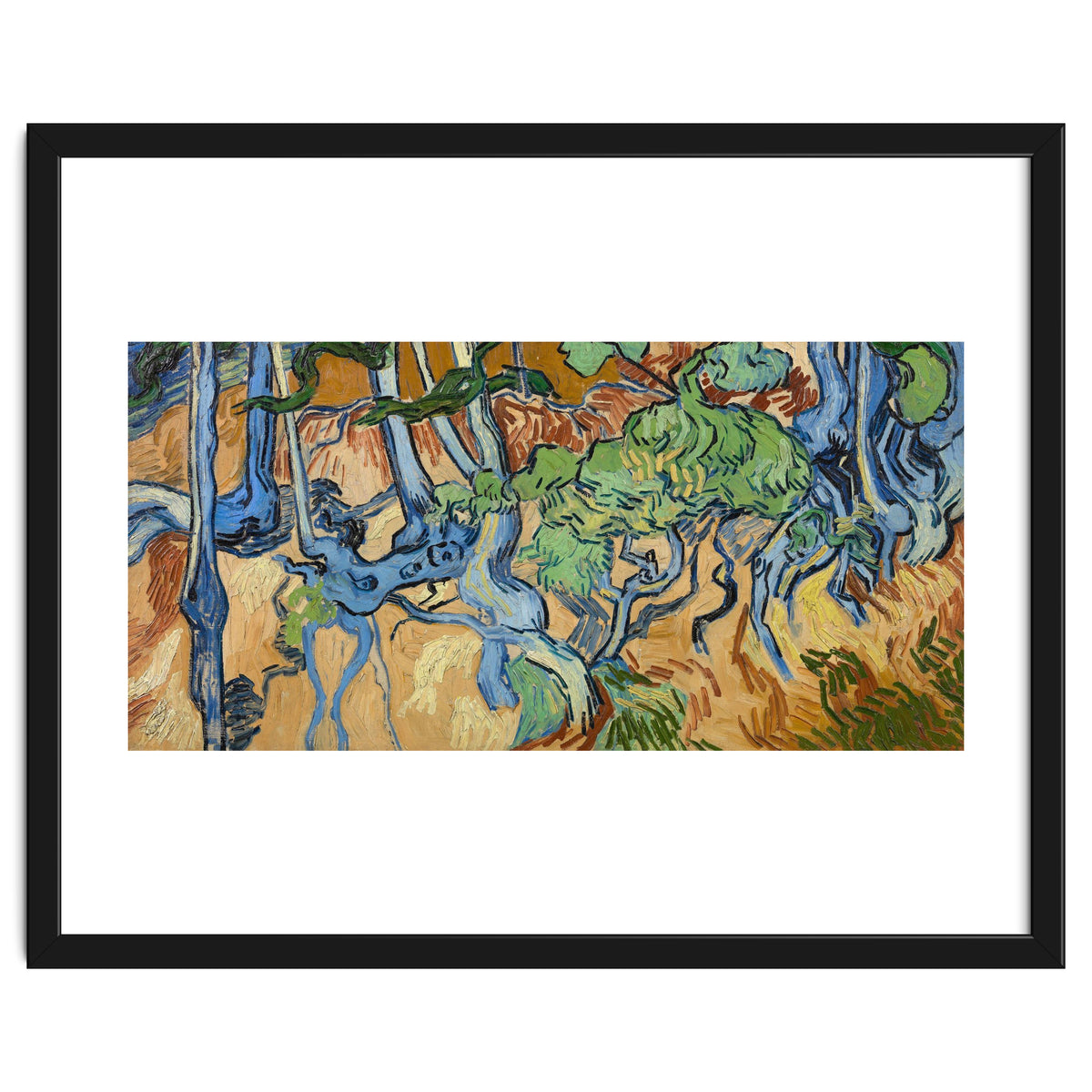 Tree Roots. Date: July 1890, Auvers-sur-Oise. Dimensions: 50.3 cm x 100.1 cm, 69.8 cm x 119.7 cm.