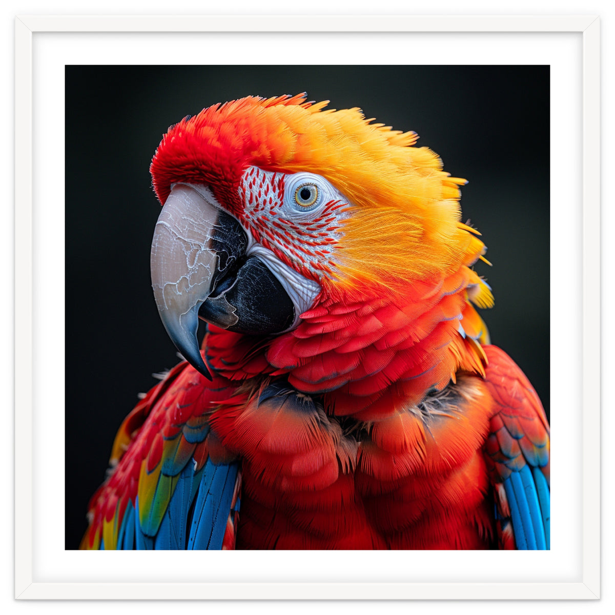 Scarlet Macaw Parrot Portrait Vivid Colors