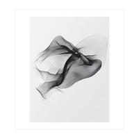 Abstract Black Flowing Fabric Wave (Print Only)
