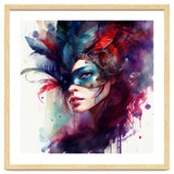 Turquoise Feathered Carnival Mask Portrait thumbnail