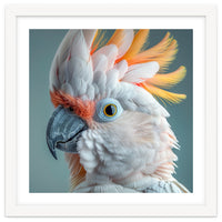 Salmon Crested Cockatoo Close Up Portrait