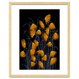 Linocut flower meadow black thumbnail