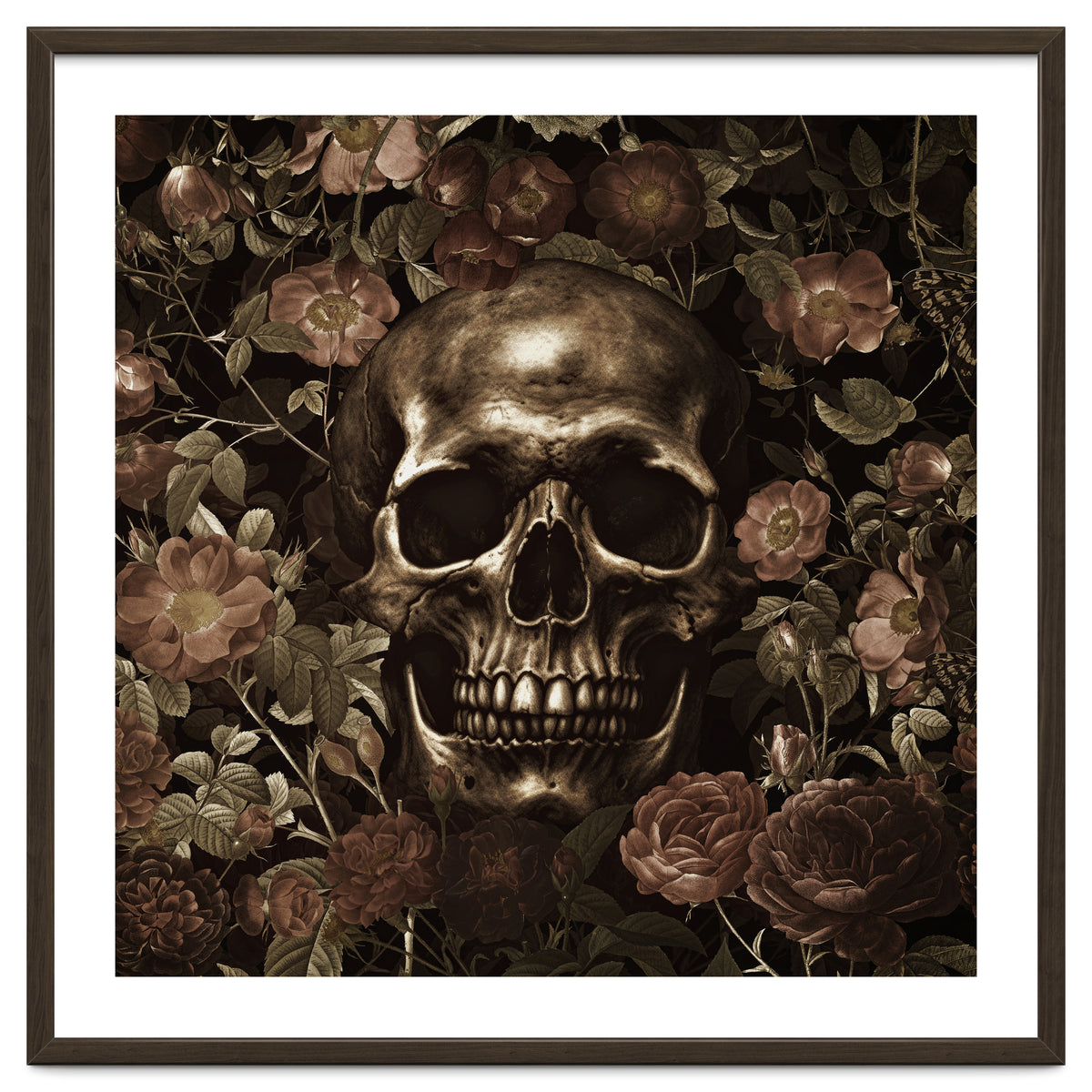 Baroque  Skull And Roses Night Garden