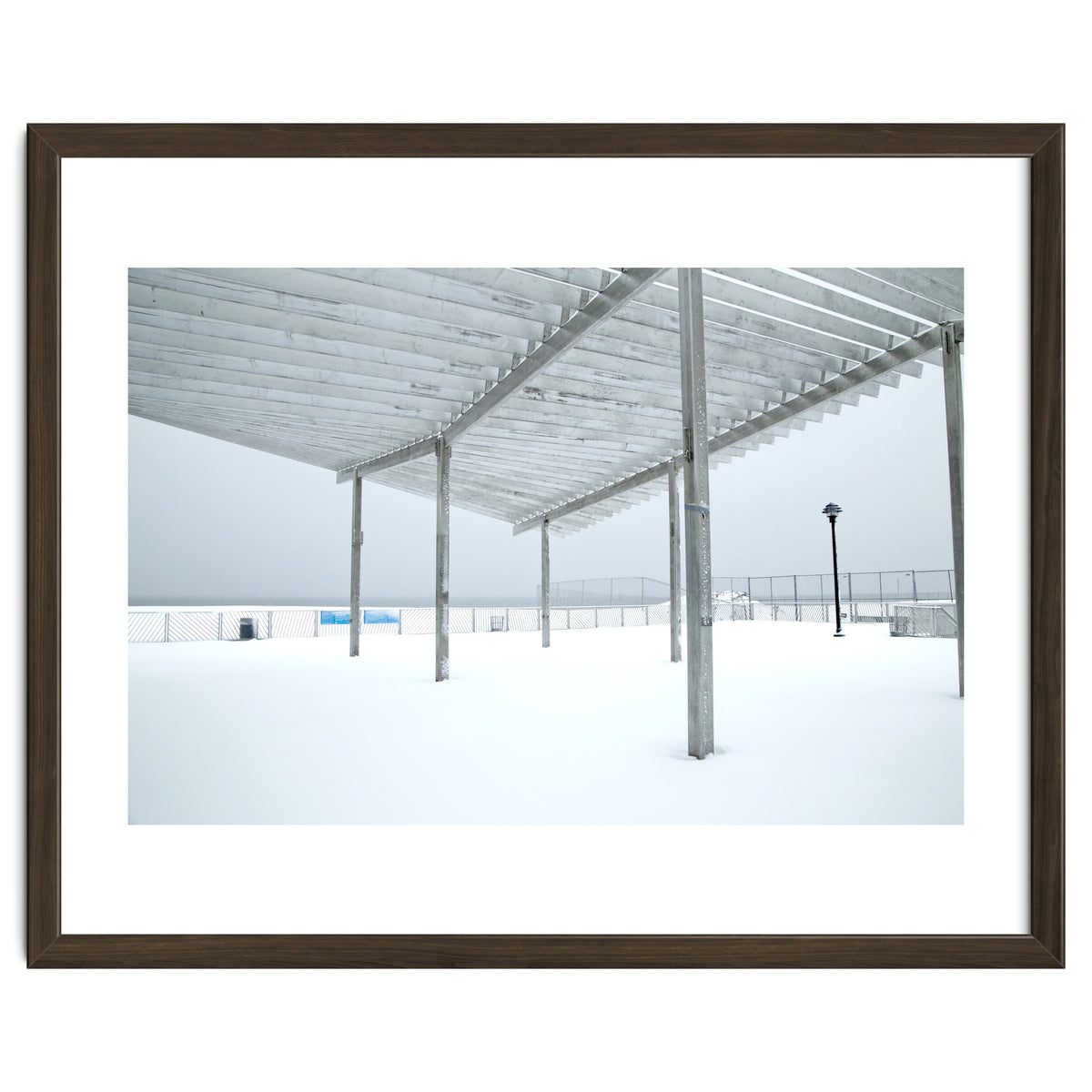 Sunshade site in the winter beach