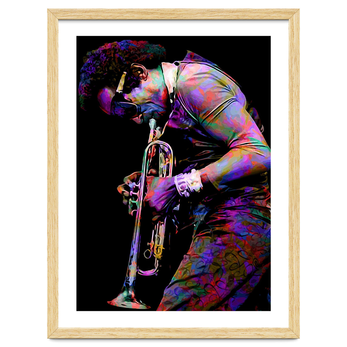Miles Davis American Jazz Trumpeter Legend Colorful Art