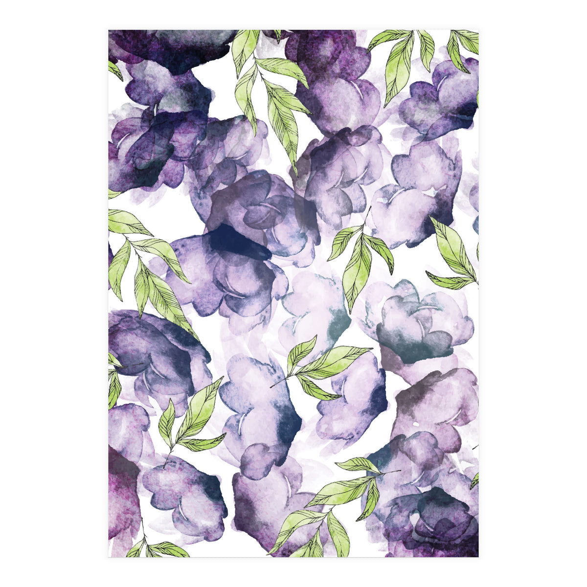 Watercolor + Ink Florals (Print Only)
