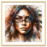 Powerful Tribal Warrior Woman Masked Gaze thumbnail