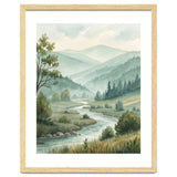 Serene River Valley in Soft Watercolor thumbnail