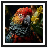 Vibrant Macaw Parrot With Red And Yellow