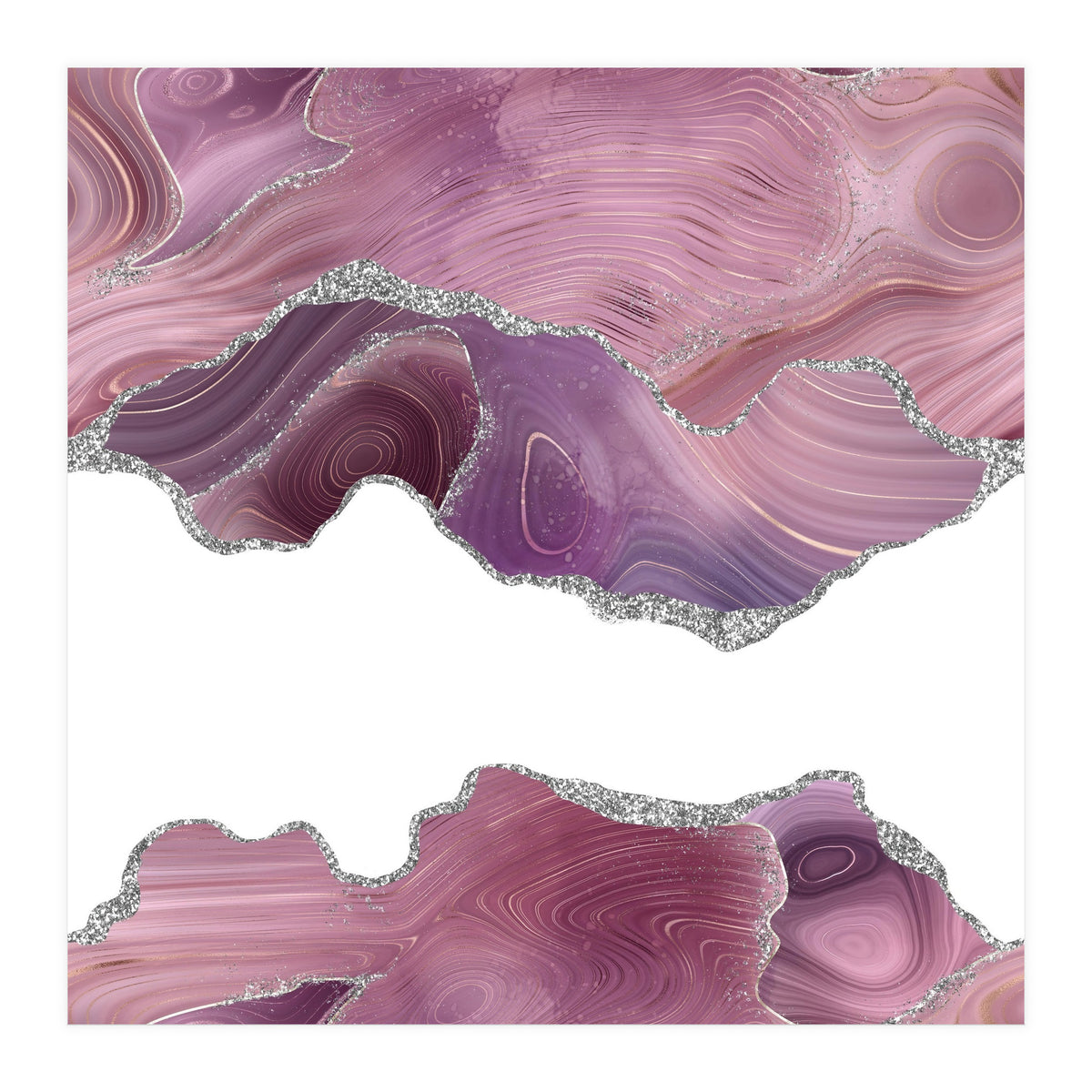 Mauve & Silver Agate Texture 07 (Print Only)