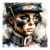 Watercolor Napoleonic Soldier Woman #5 (Print Only)