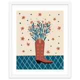 Mocha Cowboy boot with flowers thumbnail