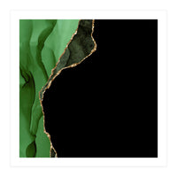 Green & Gold Agate Texture 09  (Print Only)