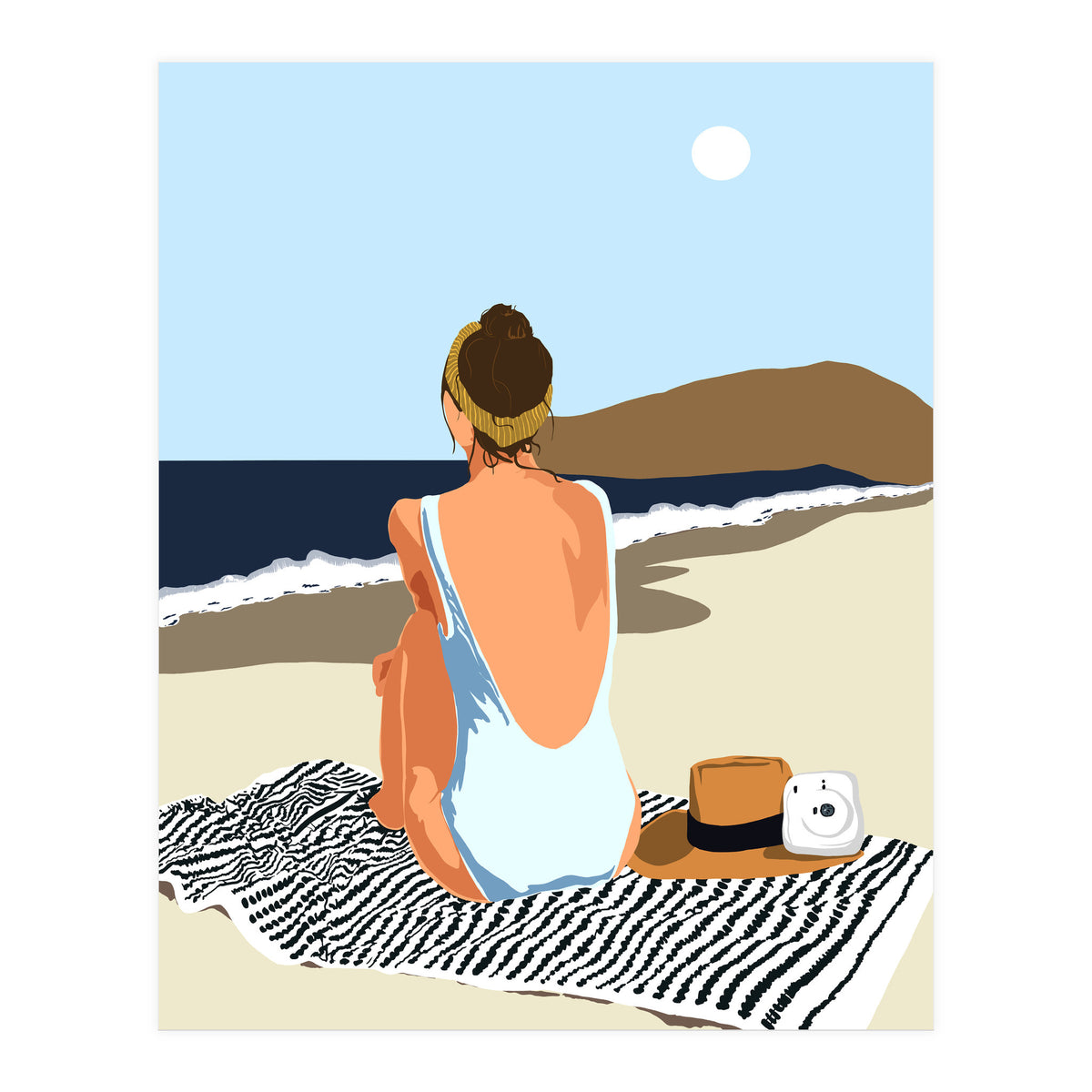No Posting, No Liking, Just Living, Solitude Solo Woman Travel, Boss Lady Beach Ocean Sea, Summer Tan Bohemian (Print Only)